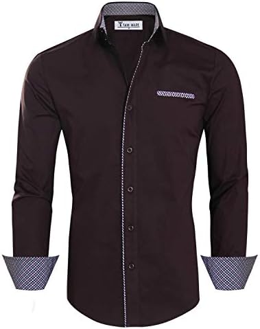 Mens Premium Casual Inner Contrast Dress Shirt