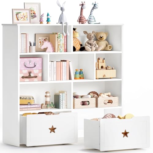 Toy Storage Organizer, Large Toy Shelf with 7 Storage Cubbies and...