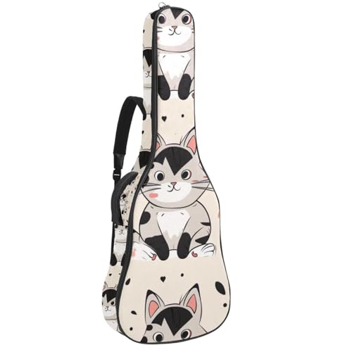 Housse guitare acoustique 41 pouces chat calicot sac léger tissu Oxford imperméable