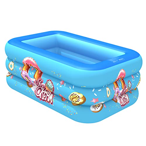 KONTONTY Piscine Gonflable Enfant 47X33X14 Pouces Gonflable Bébé Matelas À Eau Jouet D'Été pour Jeux D'Extérieur Et Bain À Domicile