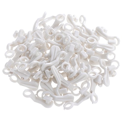 VORCOOL Ganchos para Cortinas, 100 pzas en Forma de S Correderas Correderas de plástico Carriles para carriles Gancho para Puertas de Ventana Cortinas de Ducha