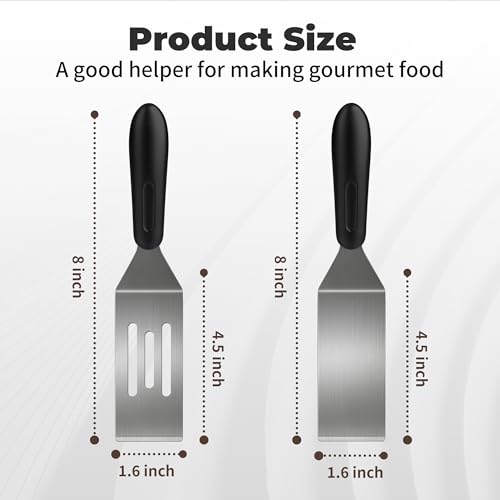 Stainless Steel Mini Spatula (4PC),Small Turners for Cake Brownies Pancakes by AmyFei - Used condition - Image 2