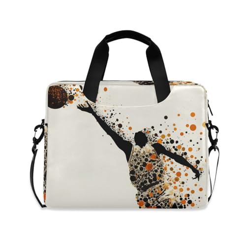 Housse PC portable 15,6 zippée motif basket-ball avec poignée et bandoulière