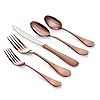 Artaste 56921 rain 1810 stainless steel flatware 20 piece set copper finish service for 4  urban country home decor