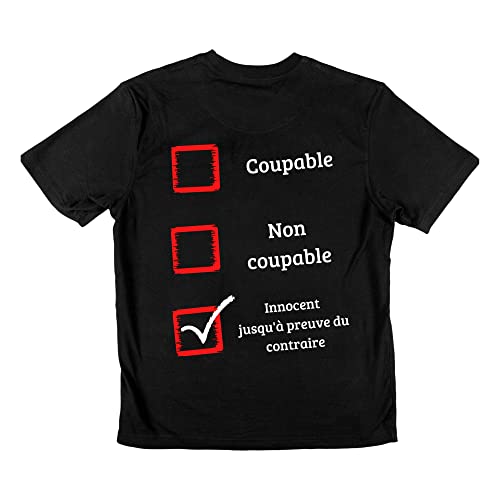 Jozigo T-Shirt Unisex Manche Courte Humoristique Innocent Noir du S au 3 XL Cover
