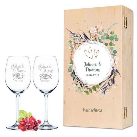 Leonardo Weingläser | mit Gravur von Namen & Datum | im Flower Wedding Design