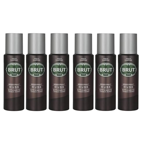 Brut Deodorant Body Spray Musk Long Duree 200ml SIX PACK by Brut