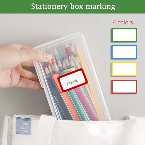 750 Stück Klebeetiketten zum Beschriften, Aufkleber zum Beschriften Namensschild Aufkleber Selbstklebend Klebeetiketten Namensschildaufkleber mit Farbigen Rändern Bunte Name Tag Sticker