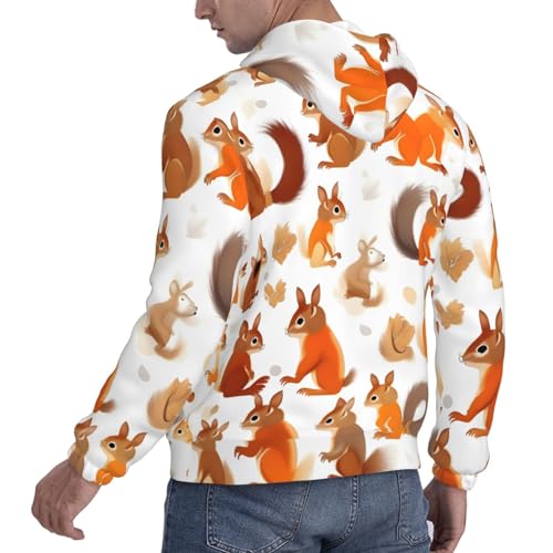 Sweat à capuche imprimé écureuils mignons - Modèle chaud et décontracté - 6