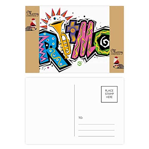 Cartes postales de remerciement Père Noël multicolores lot de 20 papeterie de Noël