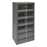 Matière : Polypropylène Paris Prix FIVE Simply Smart - Tour de Rangement Pliable 6 Niveaux 104cm Gris
