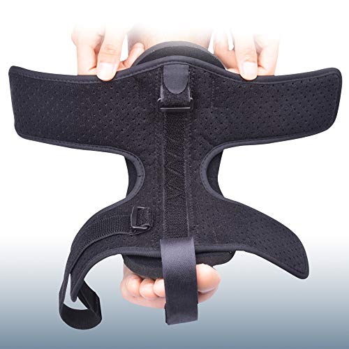 Plantar Fasciitis Night Splint Drop Foot Orthotic Brace,Improved Dorsal Night Splint for Effective Relief from Plantar Fasciitis, Achilles Tendonitis, Heel and Ankle Pain with Hard Spiky Massage Ball (black)