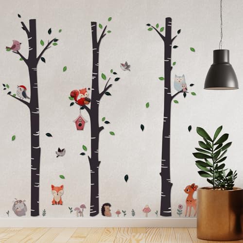 Set 4 vinilos animales del bosque para pared miniatura 1