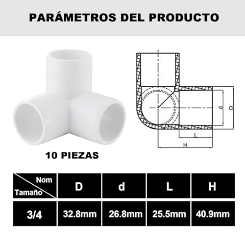 Codo rincón PVC 3/4" 6 Imagen adicional