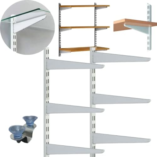 Wall Channel Racks Desired Decor Double Slotted Heavy Duty Steel Channel & Adjustable Wall ...