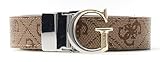 GUESS ceinture Adjustable & Reversible Pant Belt H25 W105 Latte Logo marron clair raccourcissable réversible