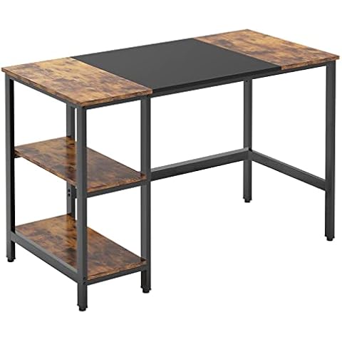 DlandHome Storage Desk Writing Table, 47.2 Inch Computer Desk Home Office Table with Storage Shelves Study Writing Desk with Splice Board DUS-CXYM-PB002-120 Cover