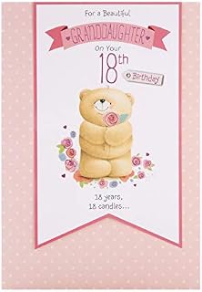 Hallmark 18th Birthday Card For Granddaughter - Cute Forever Friends Design,beige|white|brown|pink