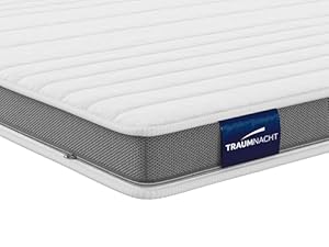 Traumnacht Gelschaum-Topper mit Klimaband und Gel-Aktiv-Kaltschaum, 160 x 200 cm, weiß, Öko-Tex zertifiziert, produziert nach deutschem Qualitätsstandard