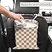 AUEKLLW Car Trash Can, Hanging Garbage Bin for Men and Women, Cute Car Organizer and Storage Bag, Canvas Vehicle Trash Can Bag Easy-to-Install Cute Checkboard
