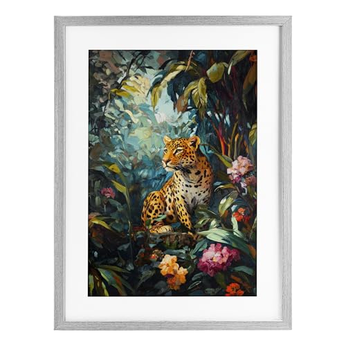 Cadre guépard gris Wild Side Jungle pour décorer votre salon chic