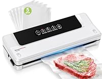 Bonsenkitchen Macchina Sottovuoto per Alimenti 4 in 1 - Macchina Sottovuoto per La Cottura Sottovuoto e La Conservazione di Alimenti Freschi, Con Modalità Vuoto Esterno