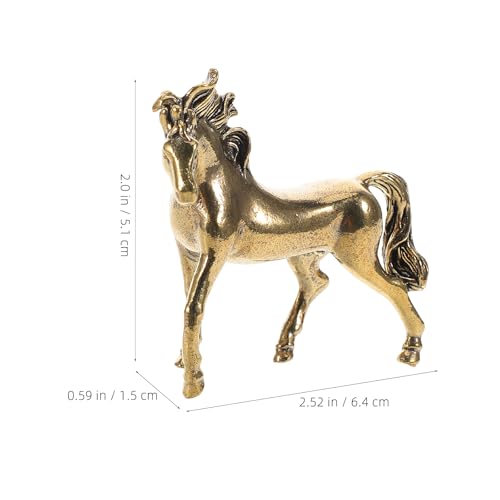 Estatuas de caballo de latón Feng Shui 2 piezas miniatura 2