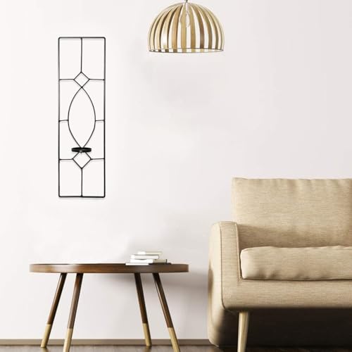Candelabro de pared POPETPOP en hierro negro para crear un ambiente acogedor en tu salón 5