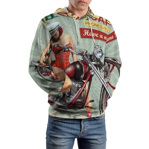 Sweats à capuche moto unisexe avec manches longues et pull doux S - 6