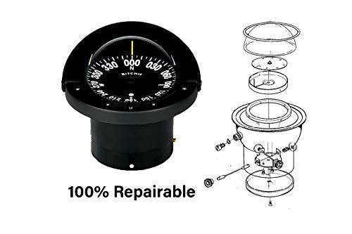 Compass, Flush Mount, 4.5" Dial, Black #TOP6