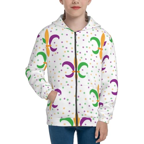 Mardi Gras Carnival1 Kid Hoodies Boys Zip Up Sweatshirts Girls Pullover with Pocket3