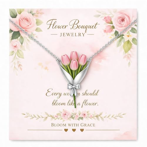 Roe Dolph Flower Holder Necklace for Women Flower Vase Pendant Floral Keepsake Jewelry Wedding Guest Necklace Bridesmaid Gift Garden Party Summer Outfit