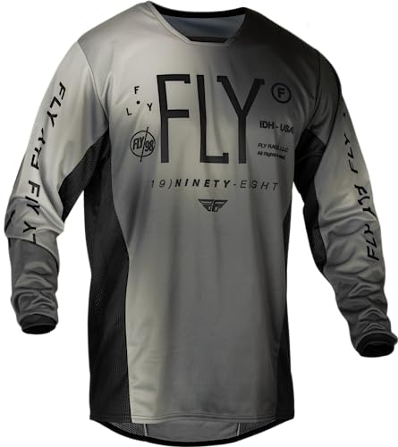 Fly Racing 377-525YL Youth Kinetic Prodigy Jersey Black/Light Grey Yl