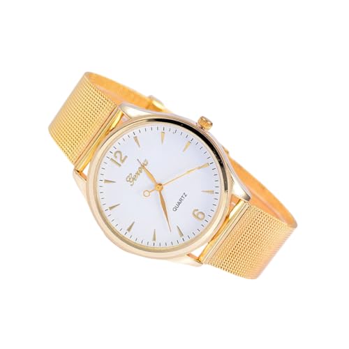 WRITWAA Reloj De Mujer Dorado Correa De Malla Ultra Delgada Diseño Elegante y Resistente para Ocasiones Especiales como Cumpleaños y Aniversarios