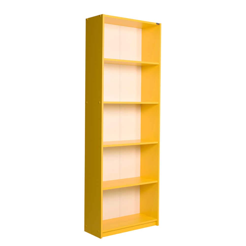 Adore Furniture Max Large 5 Shelves Modern Storage Shelving Unit, 58 cm Width x 170 cm Height x 23 cm Depth, Yellow