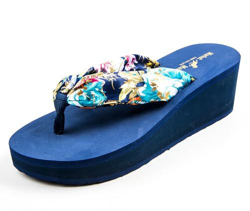 Tongs été femme bohème en satin finies les douleurs aux pieds grâce à la plateforme