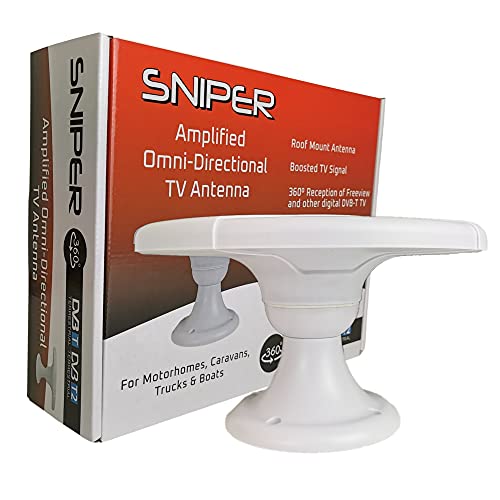 Sniper Automotive SN-335 Antenne TV numérique DVB-T pour Caravane et Bateau, Blanc
