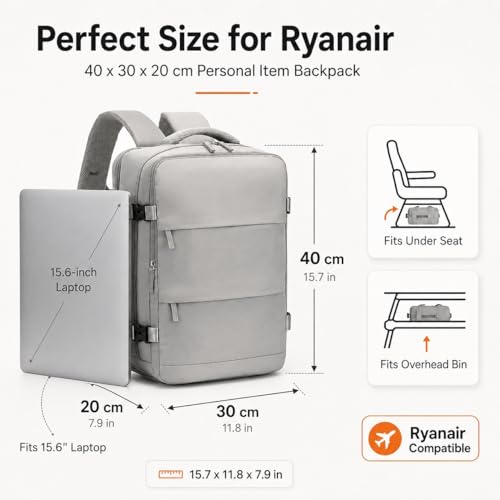 Bagage cabine à main sous siège avec compartiment chaussures en tissu Oxford