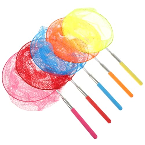 SAFIGLE 5 Stück Schmetterling Net Kinder：Teleskop Fischernetz Teichnetz für Kinder，Natur Wissenschaft Exploration Werkzeug Fangen von Insekten - Ideal zum Fangen von Insekten Bugs Angeln Garten Pool