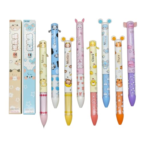 Maydahui 8 Pcs 2 Colores Bolígrafos Zodiac Animal Kawaii miniatura 1