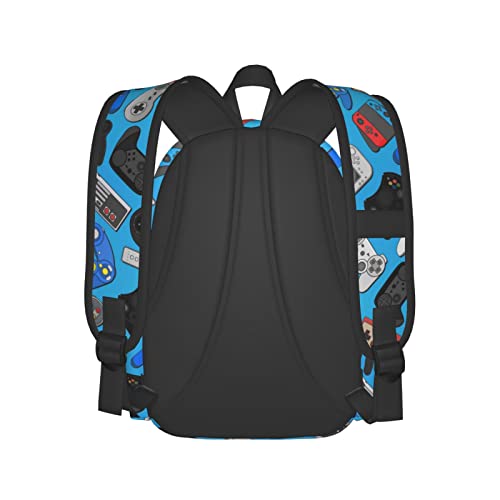 Colorful Video Game Controller Background Large Capacity Backpack Lightweight Personalized Laptop Bag Tablet Travel School Bag with Multiple Pockets3