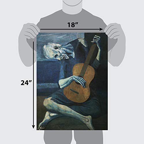 3 Pack Of Posters: Vincent Van Gogh Skeleton + The Old Guitarist By Pablo Picasso + The Great Wave Off Kanagawa By Katsushika Hokusai - Set Of 3 Fine Art Prints (Laminated, 18" X 24") #TOP1