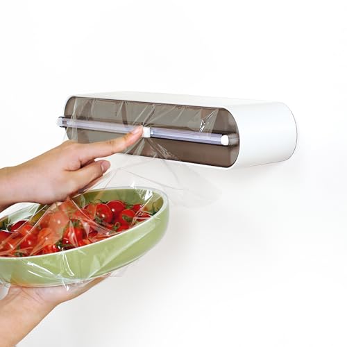 Dispensador Papel Aluminio y Film - Magnético Dispensador Film con Cortador Afilado - Porta Papel Aluminio y Film - Cortador Papel Aluminio y Film para Cajones