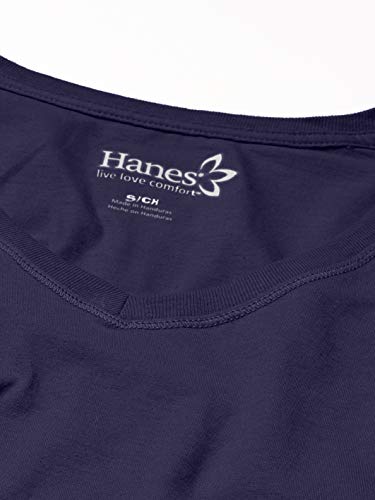 Hanes Women's V-Neck Long Sleeve Tee, Hanes Navy, Large