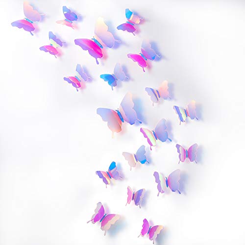 BBTO 48 Pieces Butterfly Wall Decor DIY 3D Mirror...