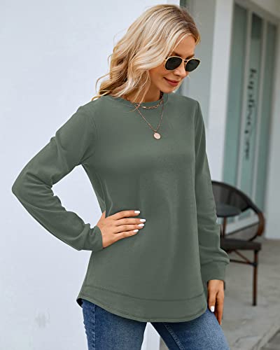 Image of MOLERANI Sweatshirts for Women Casual Long Sleeve Crewneck Shirt Tunic Tops | Pullovers, Soft Lightweight Warm Fabric, Loose Fit, Fall Winter Trendy Clothes, Daily Wear, Workout, Outdoor Outfits