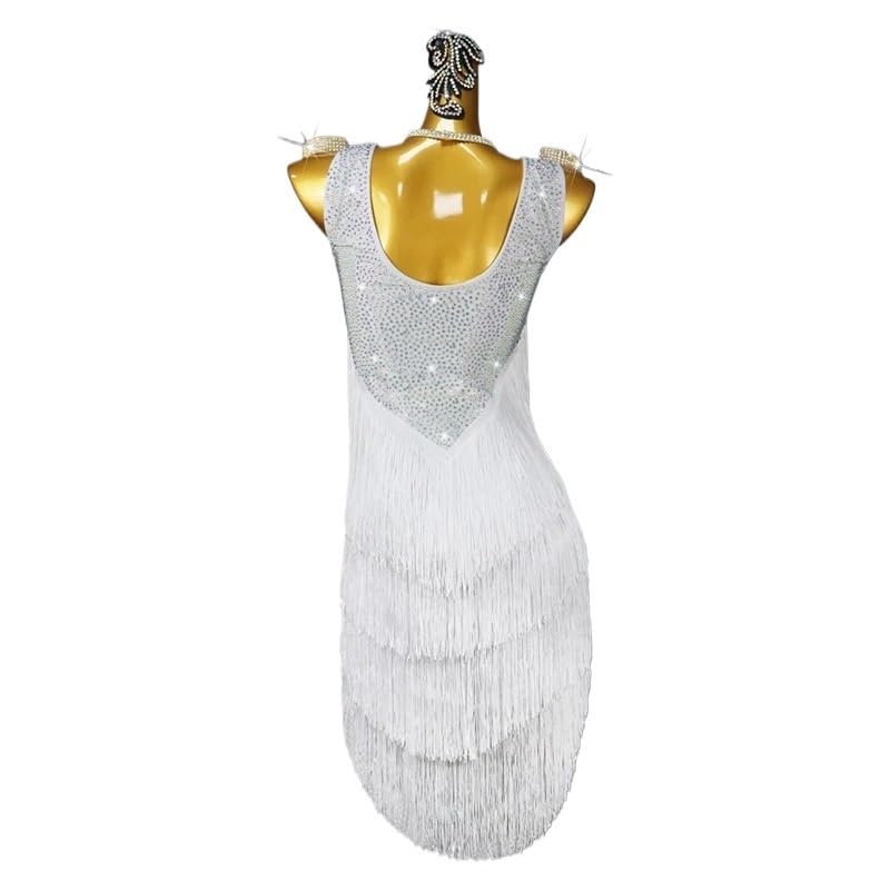 Robe de danse latine fluide à franges pour compétition de samba