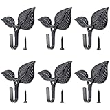 Hindernisauto 6er-Set Dekorative Wandhaken In Blatt-Optik (Eisen) – Vintage-Haken Für Mäntel, Wandhaken Im Retro-Stil Zum Aufhängen, Blattförmige Haken Für Hüte & Taschen Pannenwagen(Black)