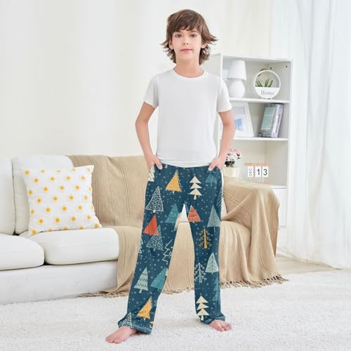 Boys' Pants Christmas Tree Winter Snoflake Long Bottoms Jogger Pants Elastic Waist Trousers with Pockets S-XL3