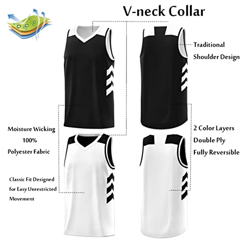 KXK Men's Blank Reversible Basketball Jersey Team Uniform Athletic Hip Hop Basketball Shirts S-4XL